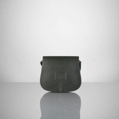 Ralph Lauren Equestrian Vachetta Saddle Bag in Gray (Green) | Lyst