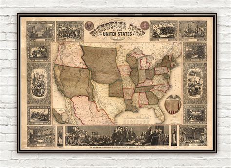 Old Map of United States of America 1849 USA map Vintage Map Wall Map Print - VINTAGE MAPS AND ...