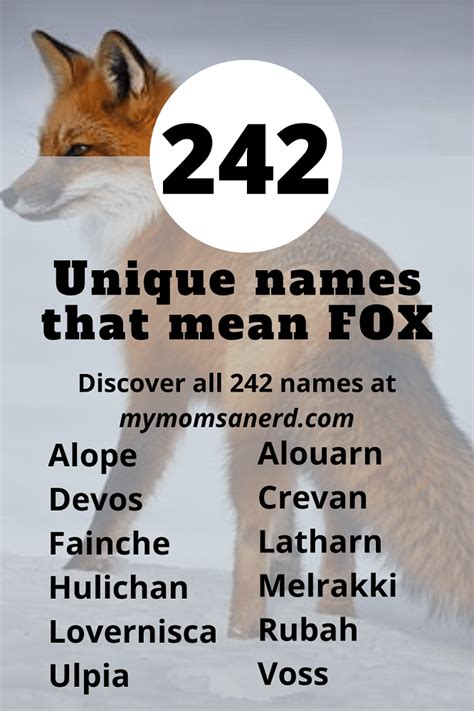 Names That Mean Fox- Sneaky Ideas For Girls and Boys • My Mom's a Nerd