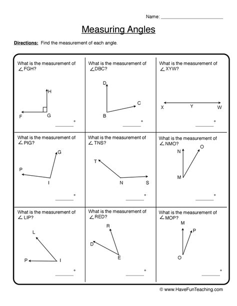 Angles Worksheets | Have Fun Teaching