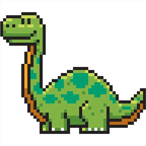 Dinosaurier Pixel Art Set Uraltes Tier Diplodocus Und Stegosaurus | The Best Porn Website