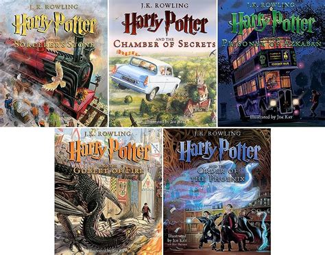 Harry Potter Illustrated Editions Five-Book Set W/FREE Art, 41% OFF