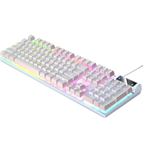 Wired Mechanical Gaming Keyboard USB RGB Backlit LED Lighting Effects for PC White - Walmart.com