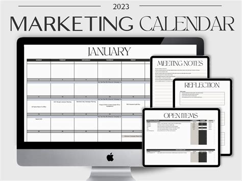 2023 Marketing Calendar Template, Marketing Planner, Digital Calendar Google Sheets Excel ...