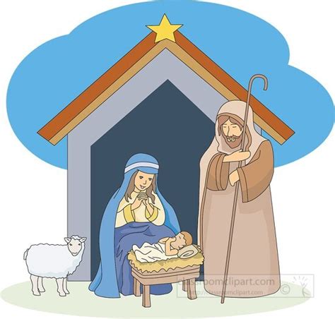 Christmas Clipart-christmas nativity scene 04