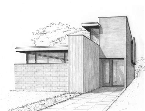 A perspective sketch for a house in the city. Architecture Design, Perspective Drawing ...