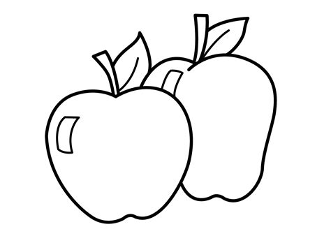 Two Apple Coloring Pages | Free Coloring Pages