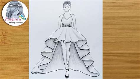 How to draw a girl with beautiful dress for beginners || Drawing Tutorial || كيفية رسم فتاة ...