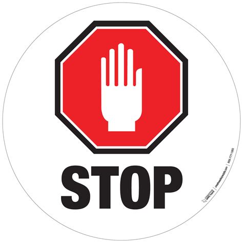 Stop Sign With Hand Floor Signs | Creative Safety Supply