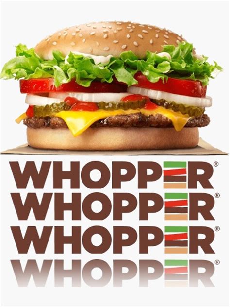 "burger king whopper whopper whopper whopper whopper" Sticker for Sale by justbettermerch ...