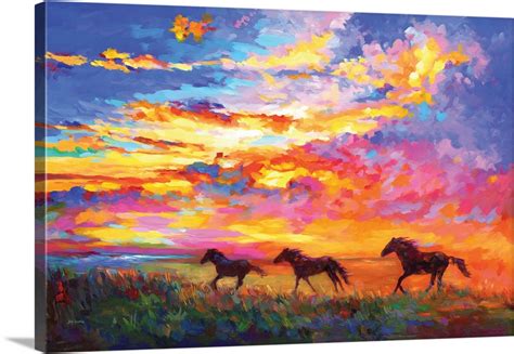 Wild Horses Running At Sunset Wall Art, Canvas Prints, Framed Prints, Wall Peels | Great Big Canvas