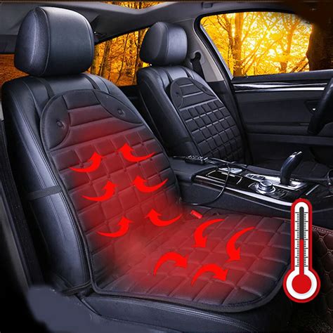 2pcs 12V Heated Car Seat Cushion Cover Seat Heater Warmer Winter Household Cushion cardriver ...