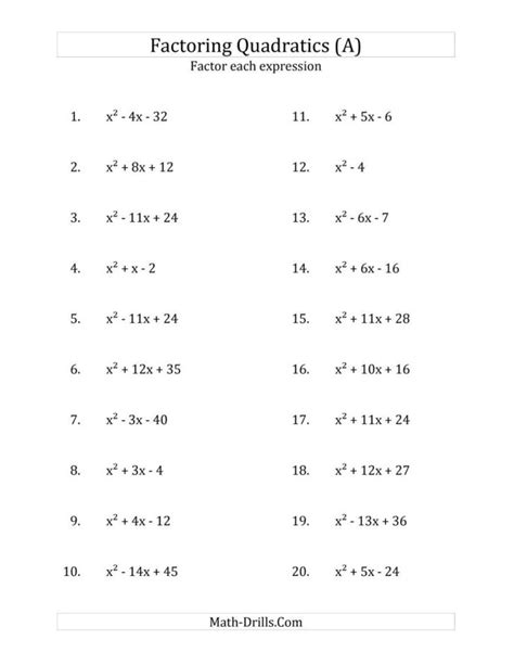 Factoring Binomials Worksheet — db-excel.com