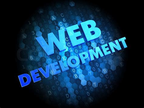 Web Development on Dark Digital Background. | Stock image | Colourbox