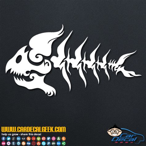 Awesome Fish Skeleton Decal Sticker | Fishing Decals