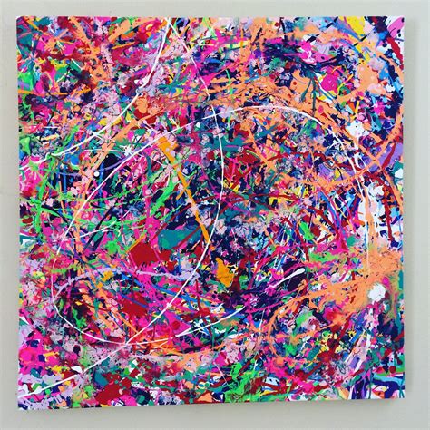 Neon Abstract Art Splatter Painting Colorful Canvas Art Large | Etsy