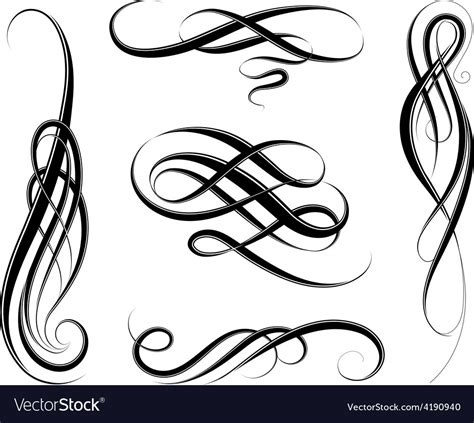 Calligraphic swirls Royalty Free Vector Image - VectorStock