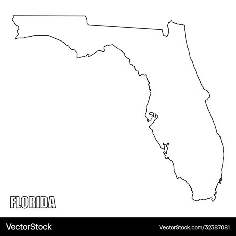 Florida outline map Royalty Free Vector Image - VectorStock