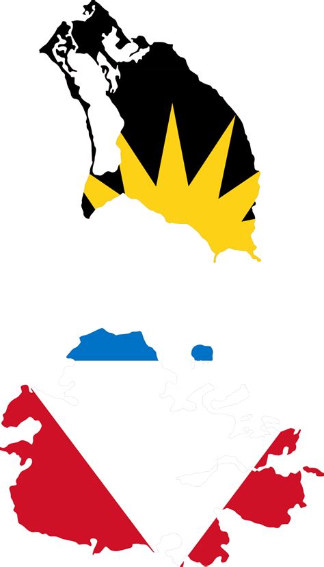 Antigua and Barbuda flag on map on transparent background 13166475 PNG