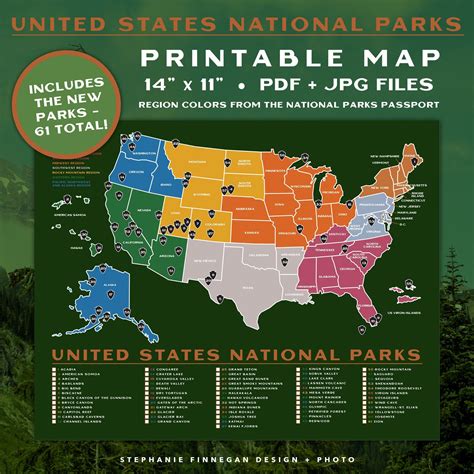 Free Printable National Parks Map Web Find A National Park Service Map To Plan Your Next Park ...