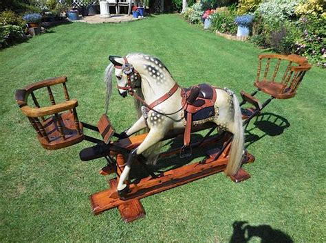 Antique victorian rocking horse. Post on seat is for sidesaddle position. | Antique rocking ...