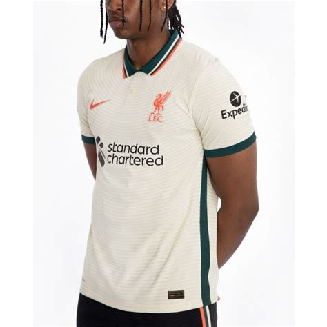 Liverpool away Kit Session 2020-2021 Off White With Collar & Full Sleeves Football Jersey Thai ...