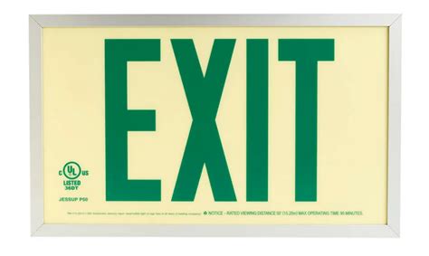 Jessup Aluminum frame Glo Brite® Exit sign, UL924 listed/listed to LED, 50 Ft viewing distance ...