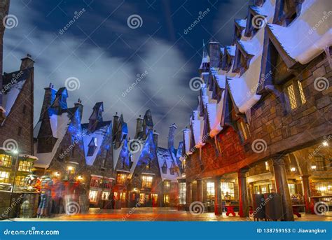 Hogsmeade Village In The Harry Potter World In Universal Studios Park Editorial Image ...