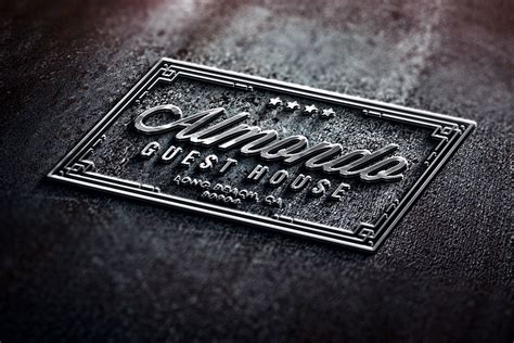 Photorealistic Embossed Metal PSD Logo Mockup | Hyperpix