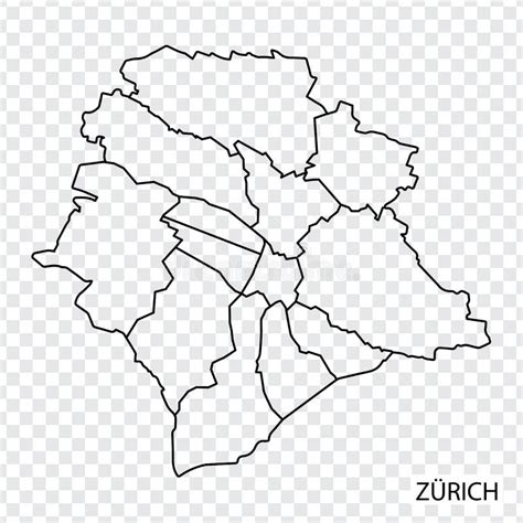 High Quality Map of Zurich is a City Switzerland , with Borders of the Districts. Map of Zurich ...