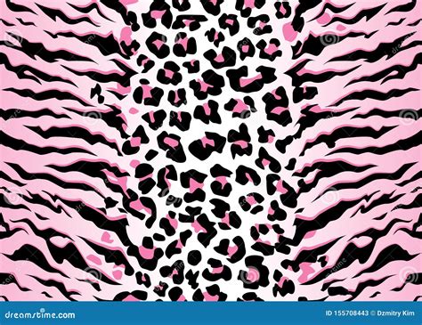 Texture Tiger Leopard Black White Pink Repeating Seamless Print Background Vector Stock Vector ...