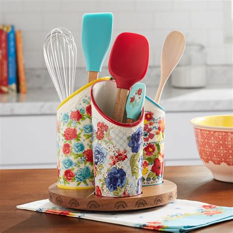 The Pioneer Woman Floral Medley 3-Compartment Ceramic Utensil Holder - Walmart.com - Walmart.com