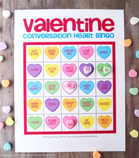 Free Printable Valentine Bingo | artsy-fartsy mama