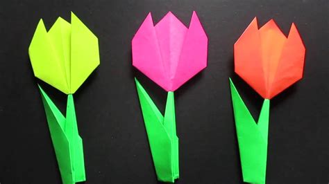 Tulip Flower - Easy Origami Tulip Flower Instructions - YouTube