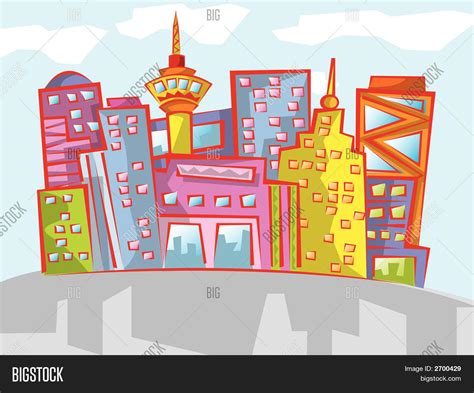 Fun Cartoon Cityscape Vector & Photo (Free Trial) | Bigstock