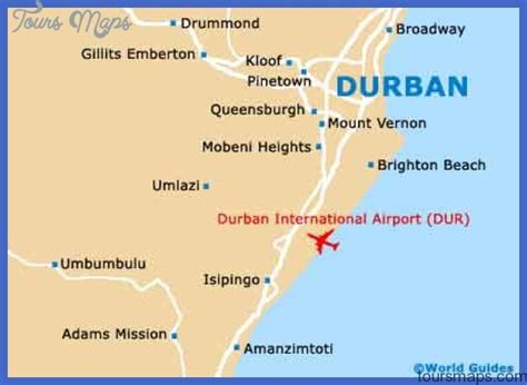 Durban Map Tourist Attractions - ToursMaps.com