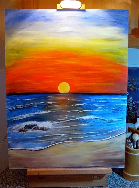 Sunset acrylic painting by dx on DeviantArt