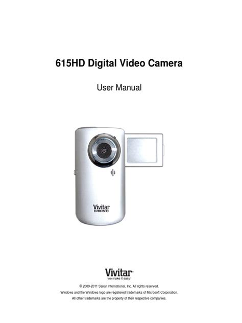 615HD Digital Video Camera: User Manual | PDF | Menu (Computing) | Camera