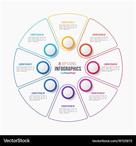 8 parts infographic design circle chart Royalty Free Vector