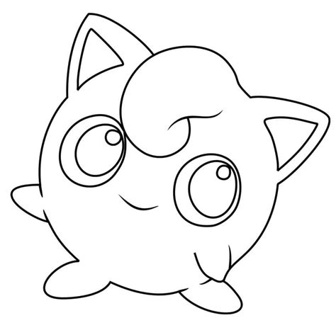 Happy Pokemon Jigglypuff Coloring Page - Free Printable Coloring Pages for Kids