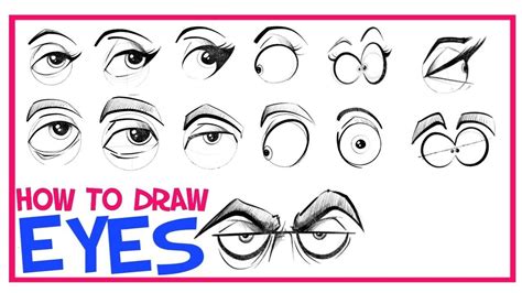 How To Draw Eyes: CARTOONING 101 #4 - YouTube | Eye drawing, Cartoon eyes, Drawings