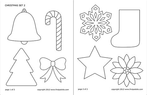 Christmas Sets | Free Printable Templates & Coloring Pages | FirstPalette.com