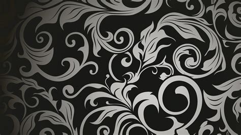 Black and white floral wallpaper, pattern HD wallpaper | Wallpaper Flare