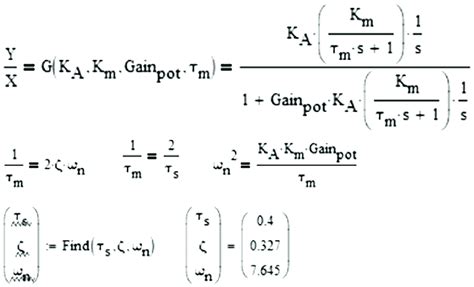 Mathcad codes for calculating time constant, damping ratio, and natural... | Download Scientific ...