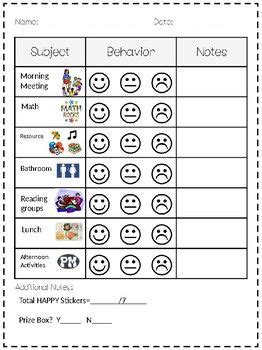 Daily Behavior Chart | Behaviour chart, School behavior chart, Classroom behavior chart