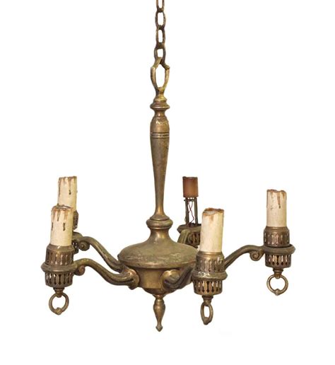 Antique Traditional Brass 5 Light Chandelier | Olde Good Things