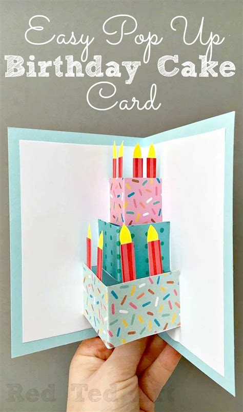 Pop Up Cards Diy Birthday : Easy Pop Up Birthday Card Diy Red Ted Art Make Crafting With Kids ...