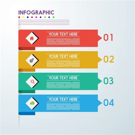 Infographic design elements colorful horizontal bar design Vectors graphic art designs in ...