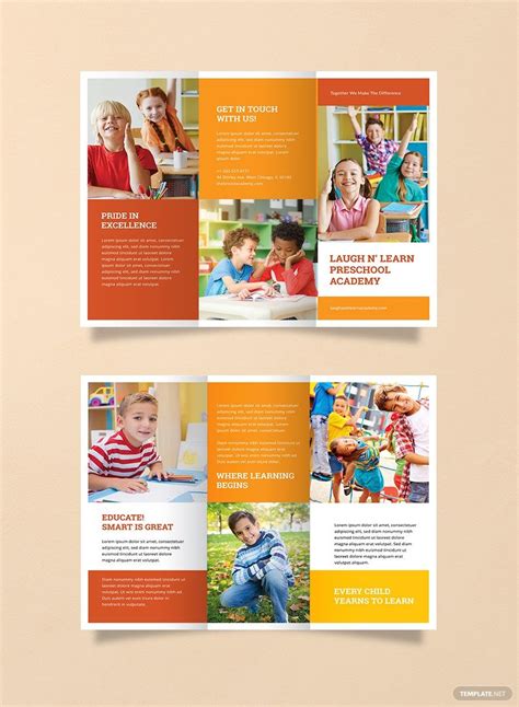 Preschool Brochure Template in PSD, Illustrator, Pages, Word, Publisher, InDesign, Google Docs ...