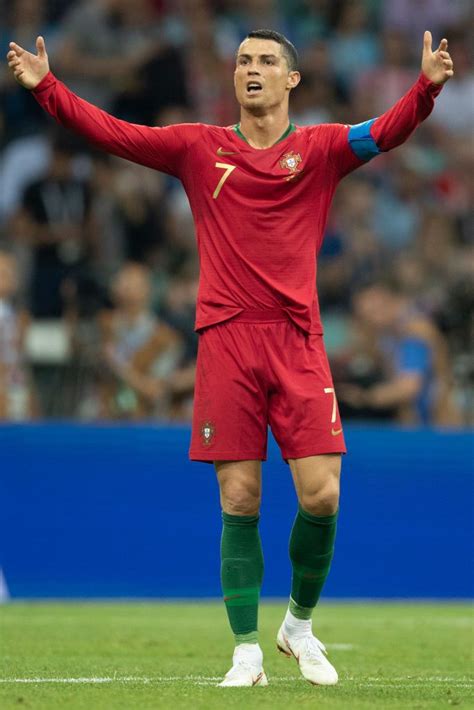 Cristiano Ronaldo of Portugal in action during the 2018 FIFA World... | Cristiano ronaldo ...